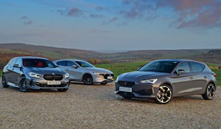 Cupra Leon, BMW 118i and Mazda 3 - front static