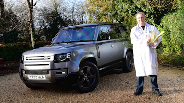 Land Rover Defender long-termer - Steve Fowler in doctor's white overcoat