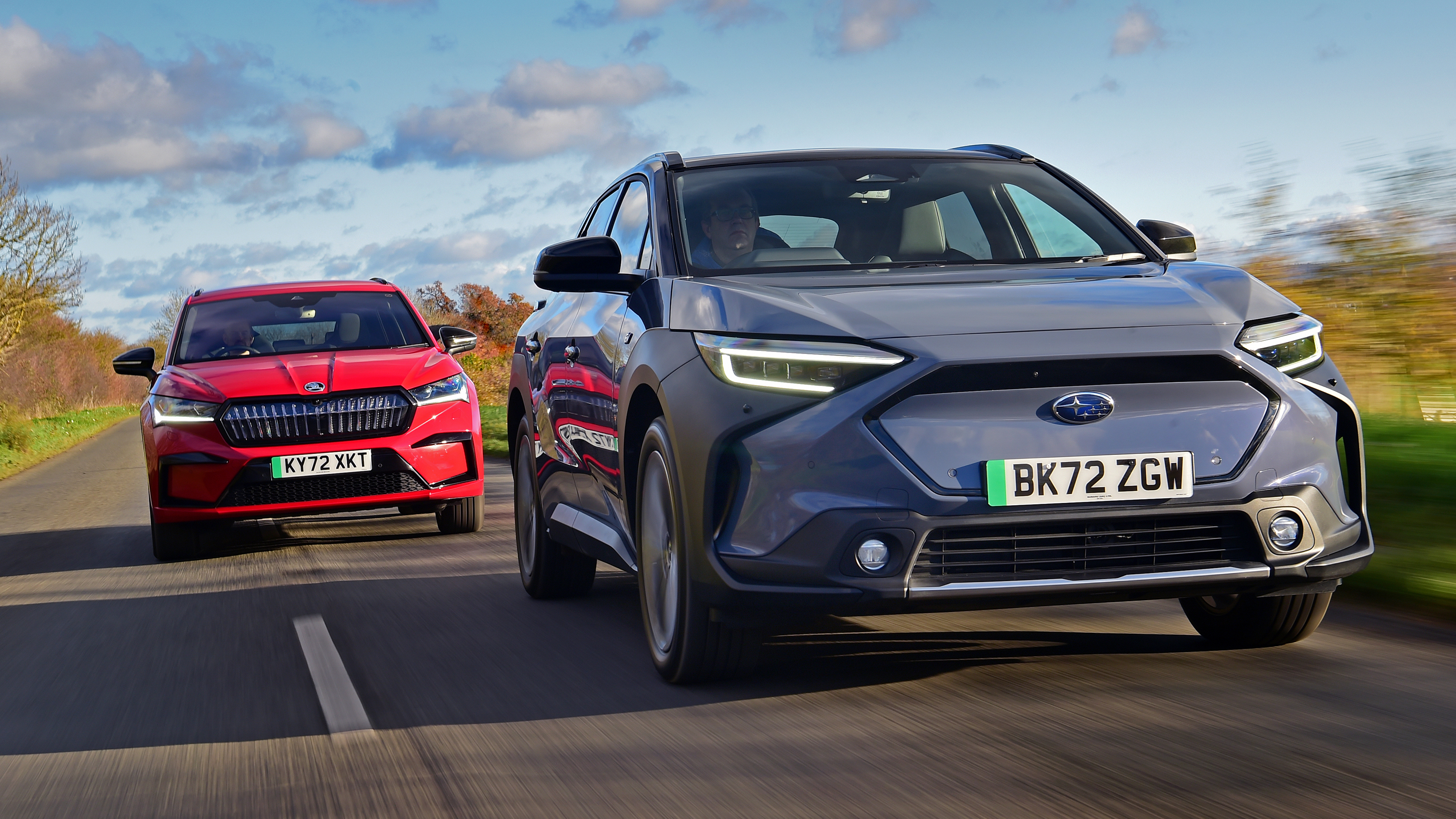 Skoda Enyaq and Subaru Solterra - front tracking