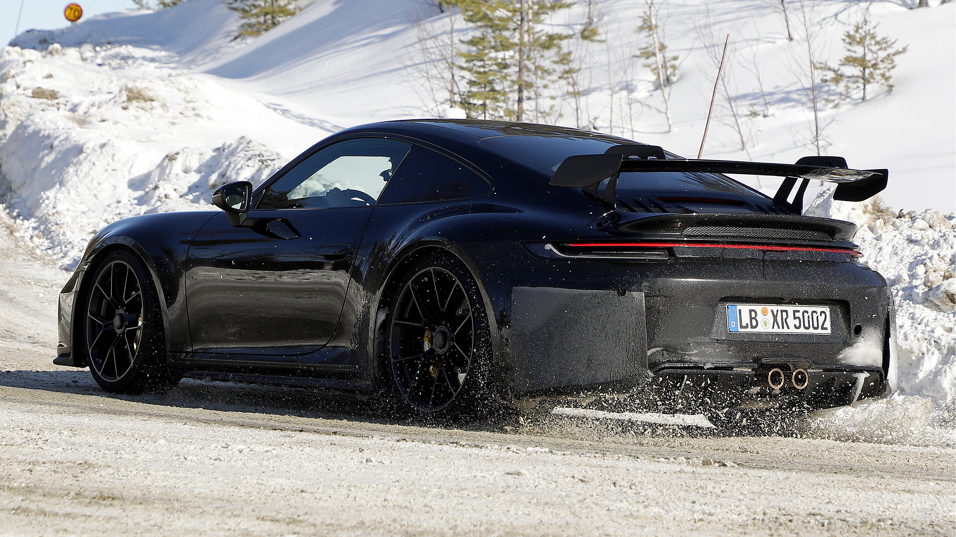 2023 Porsche 911 GT3 facelift (camouflaged) - rear cornering