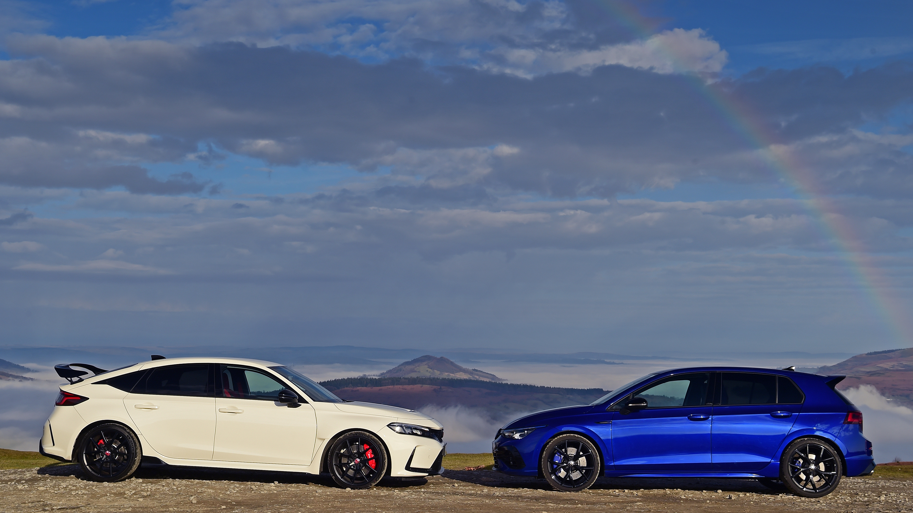 Honda Civic Type R and Volkswagen Golf R 20 Years - face-to-face static