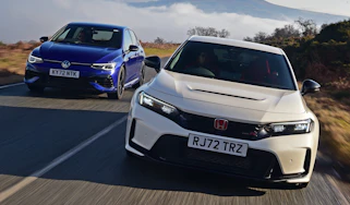 Honda Civic Type R and Volkswagen Golf R 20 Years - front tracking