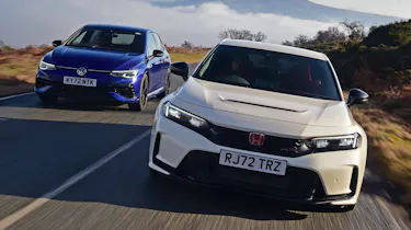 Honda Civic Type R and Volkswagen Golf R 20 Years - front tracking
