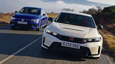 Honda Civic Type R and Volkswagen Golf R 20 Years - front tracking