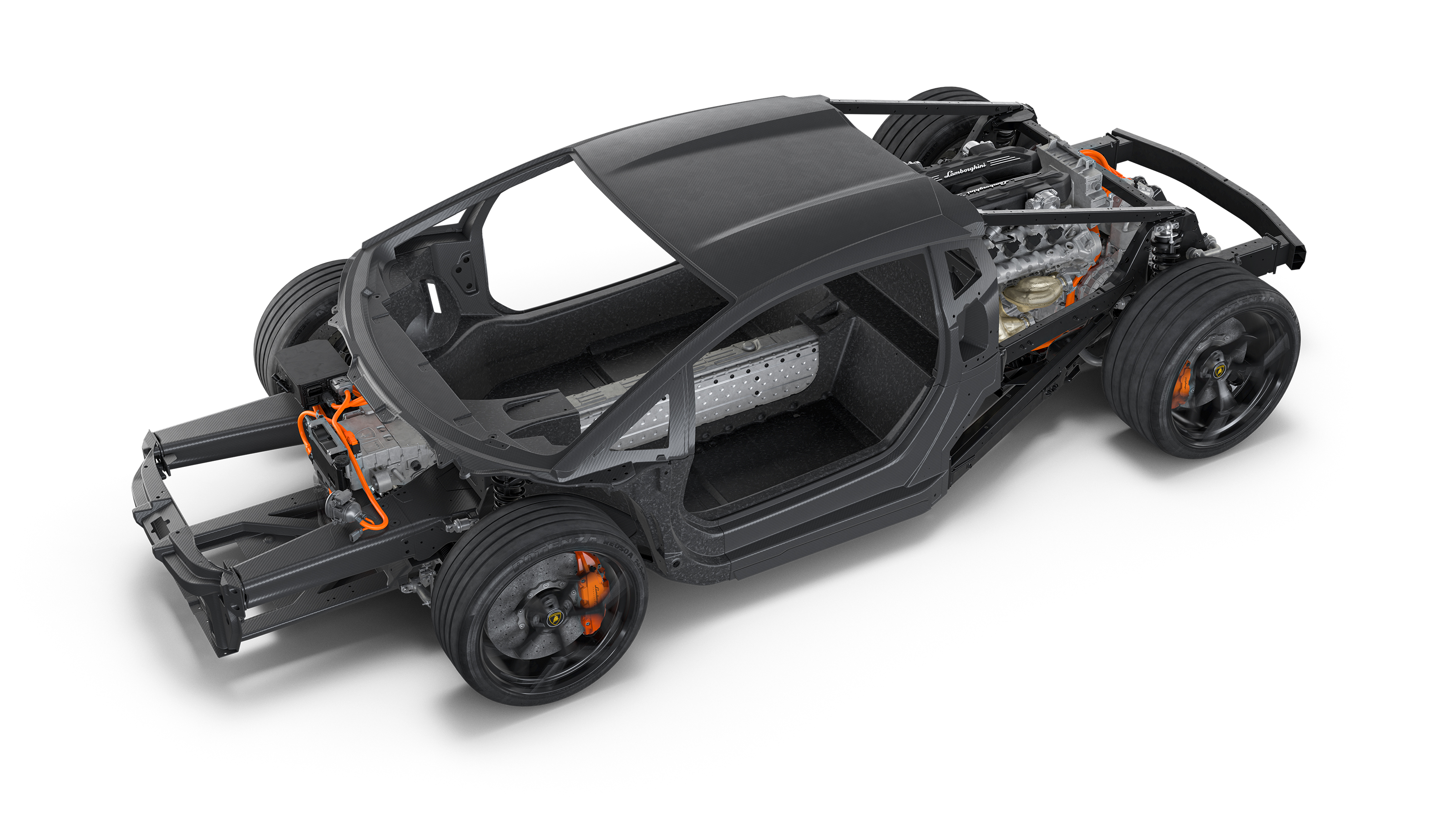 Lamborghini LB744 rolling chassis - front angle (light background)