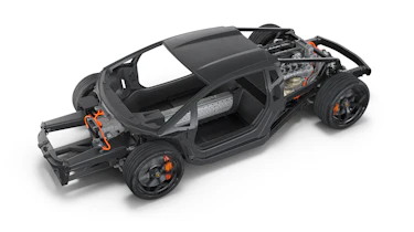 Lamborghini LB744 rolling chassis - front angle (light background)