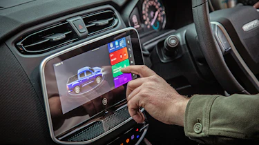 Maxus T90EV - Dean Gibson operating touchscreen