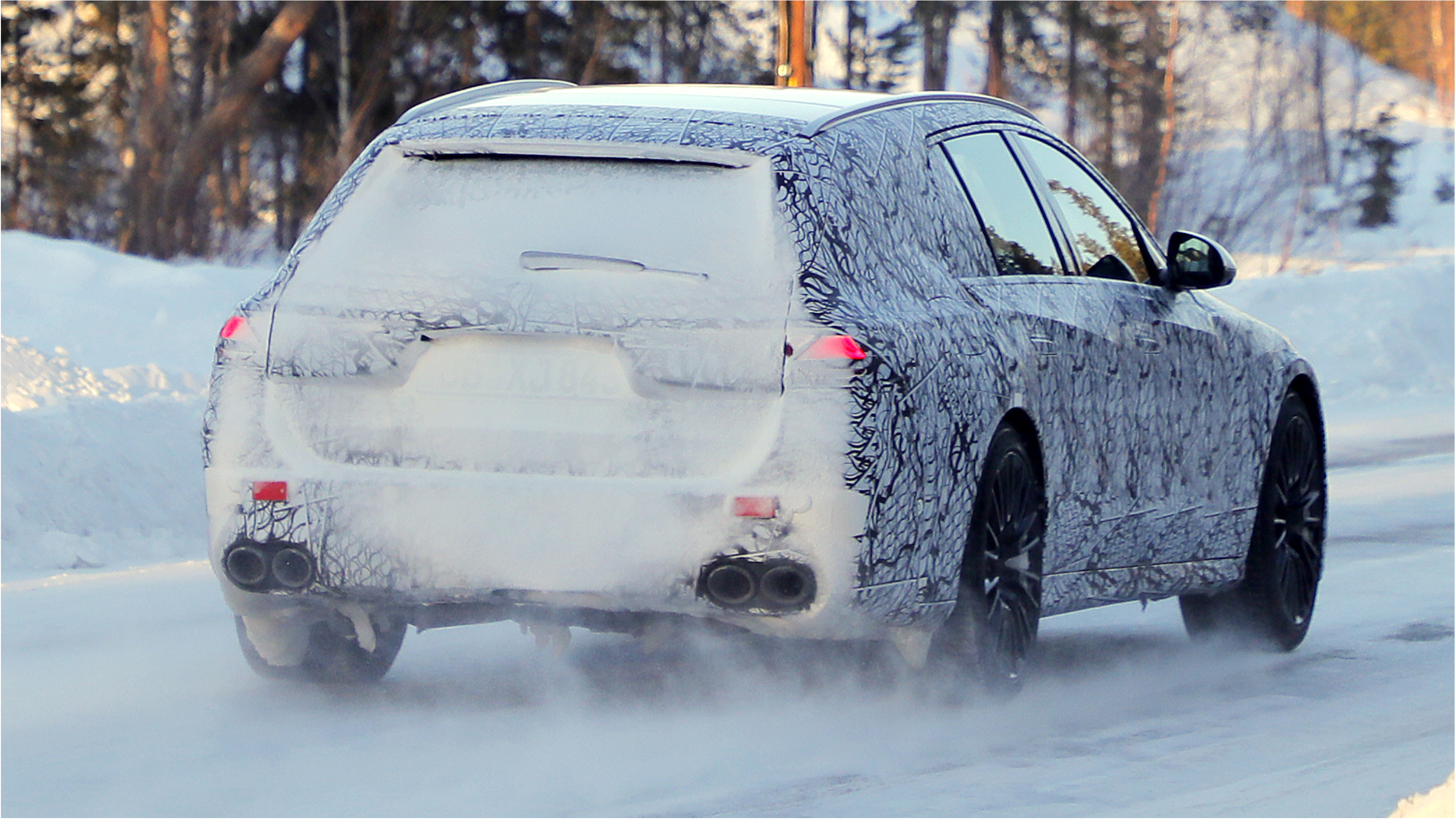 Mercedes E-Class AMG estate (camouflaged) - rear