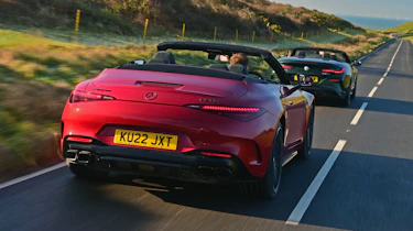 Mercedes-AMG SL 55 and BMW M850i - rear tracking