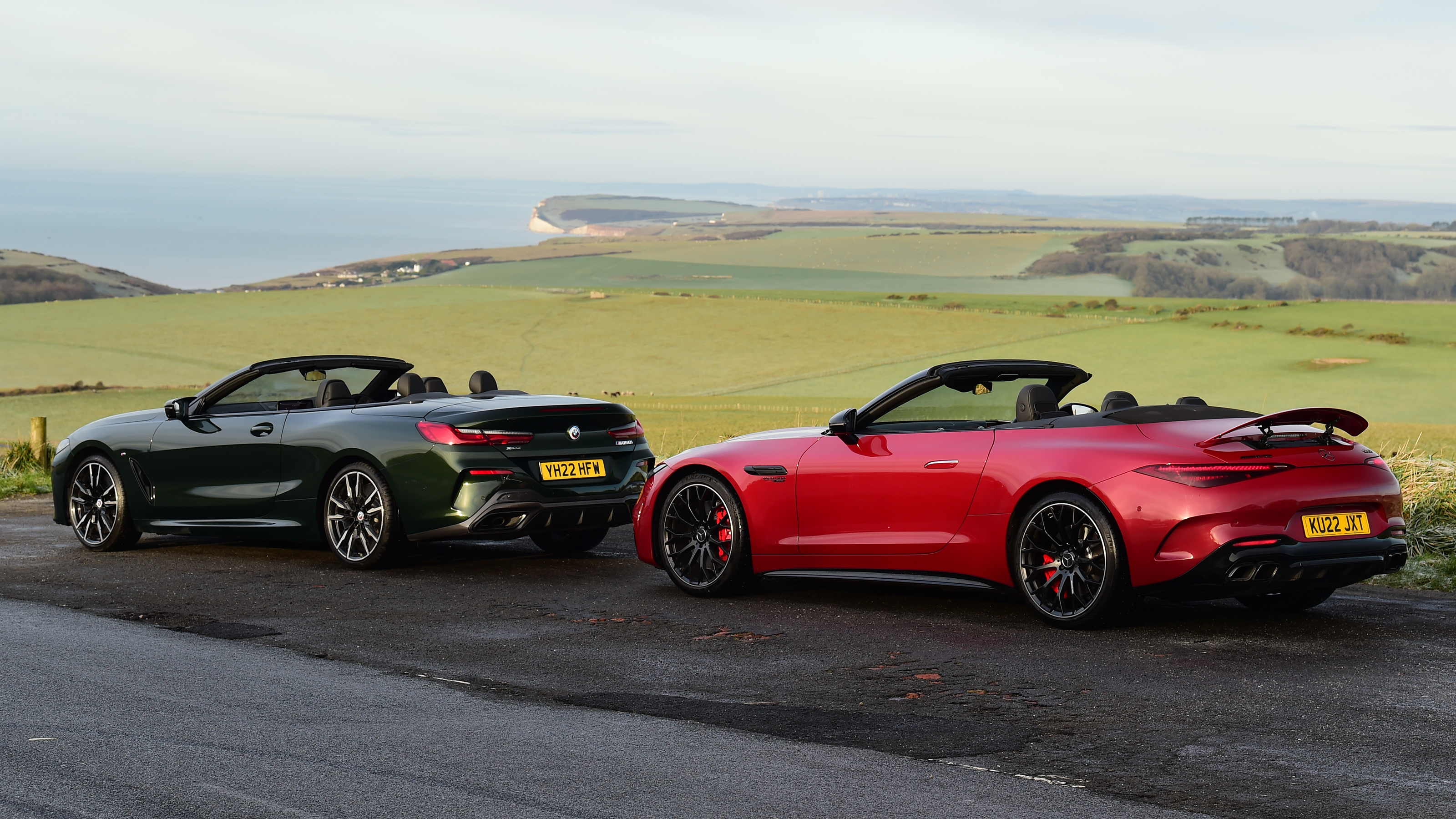 Mercedes-AMG SL 55 and BMW M850i - rear static