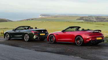 Mercedes-AMG SL 55 and BMW M850i - rear static
