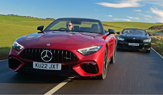 Mercedes-AMG SL 55 and BMW M850i - front tracking