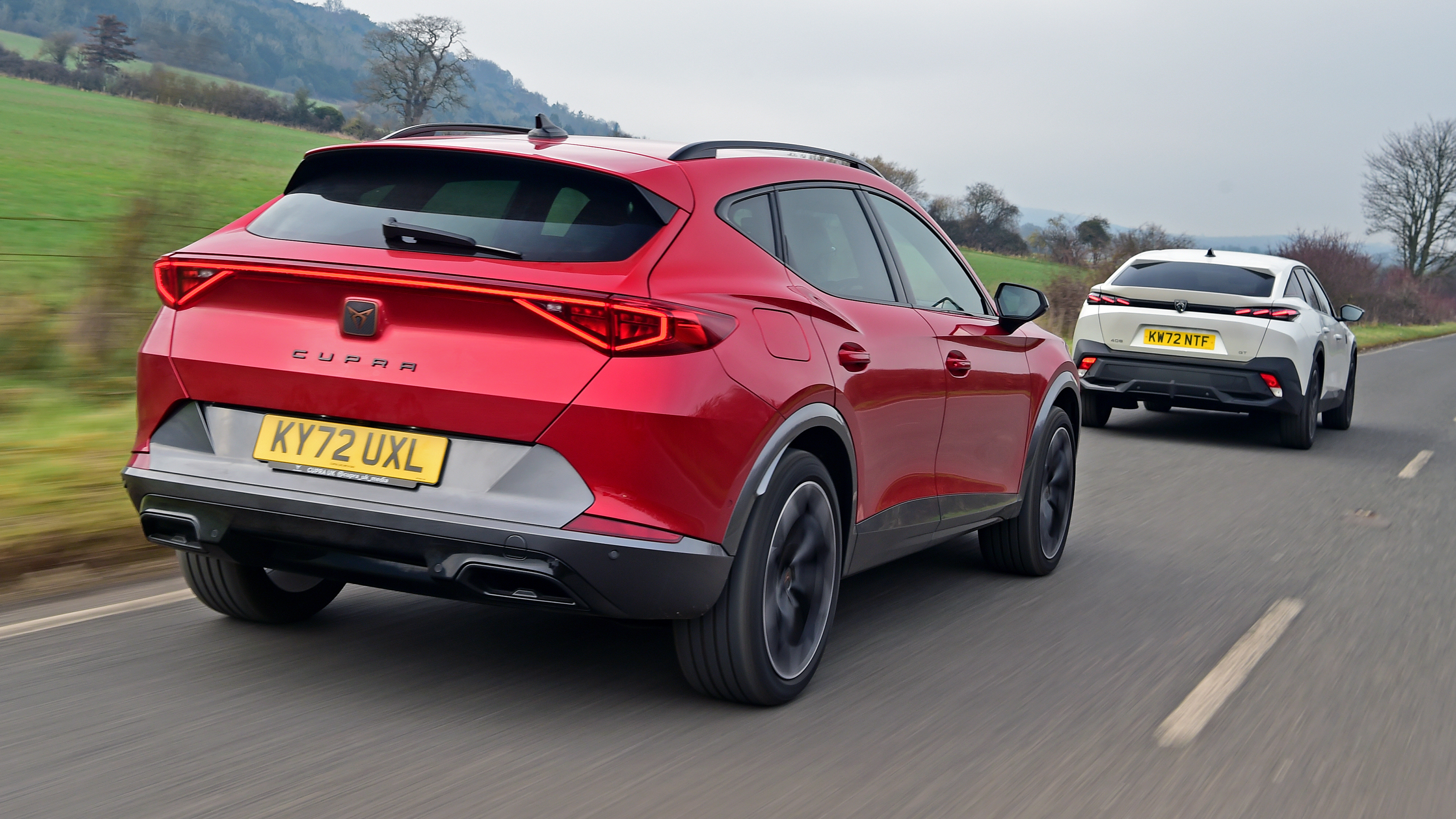 Cupra Formentor and Peugeot 408 - rear tracking