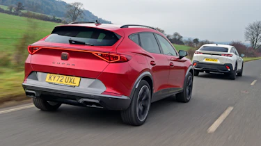 Cupra Formentor and Peugeot 408 - rear tracking
