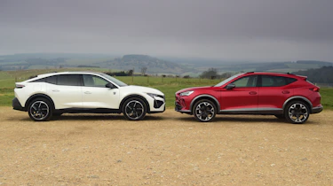 Cupra Formentor and Peugeot 408 - static face-to-face