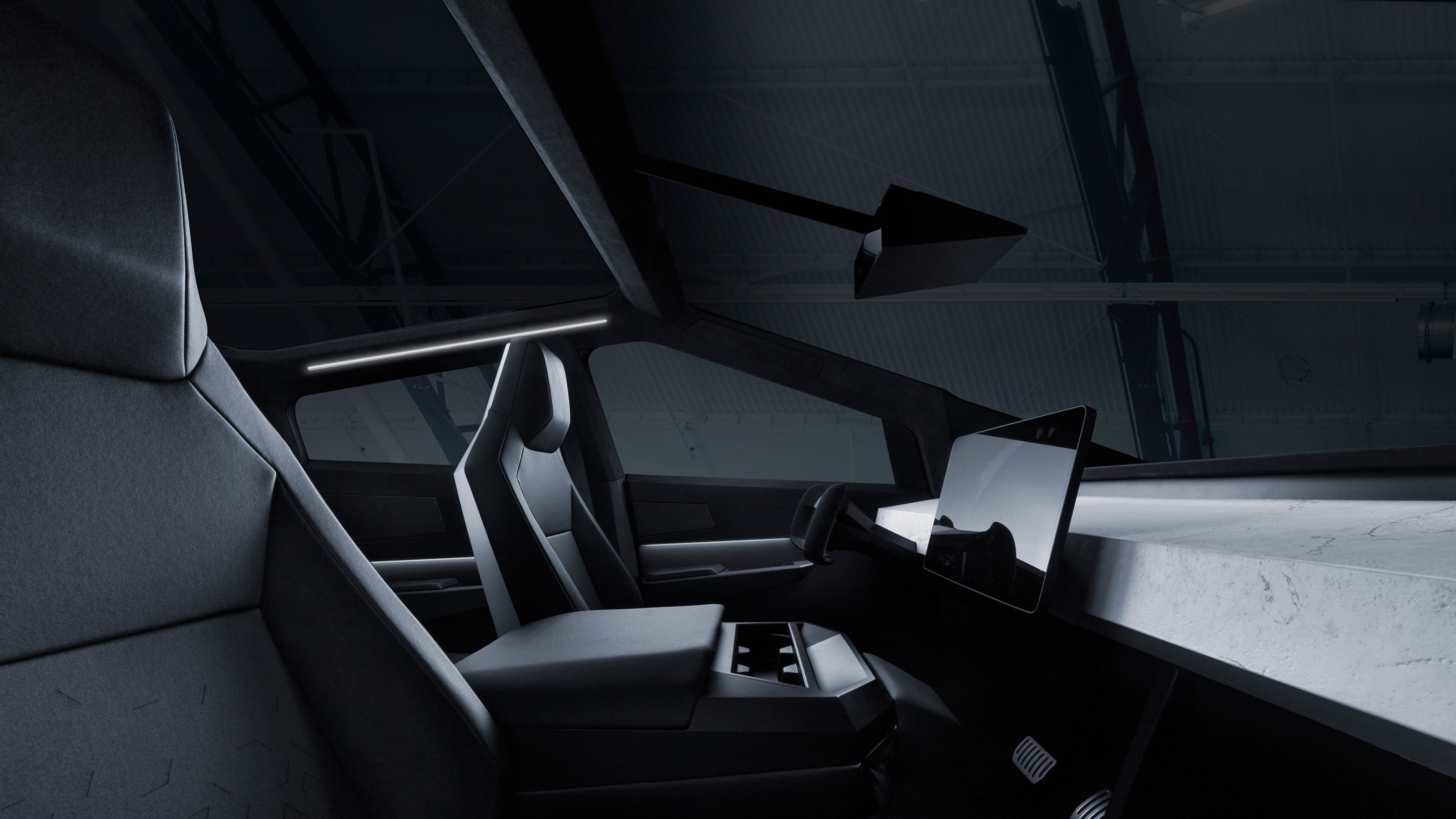 Tesla Cybertruck - front seats