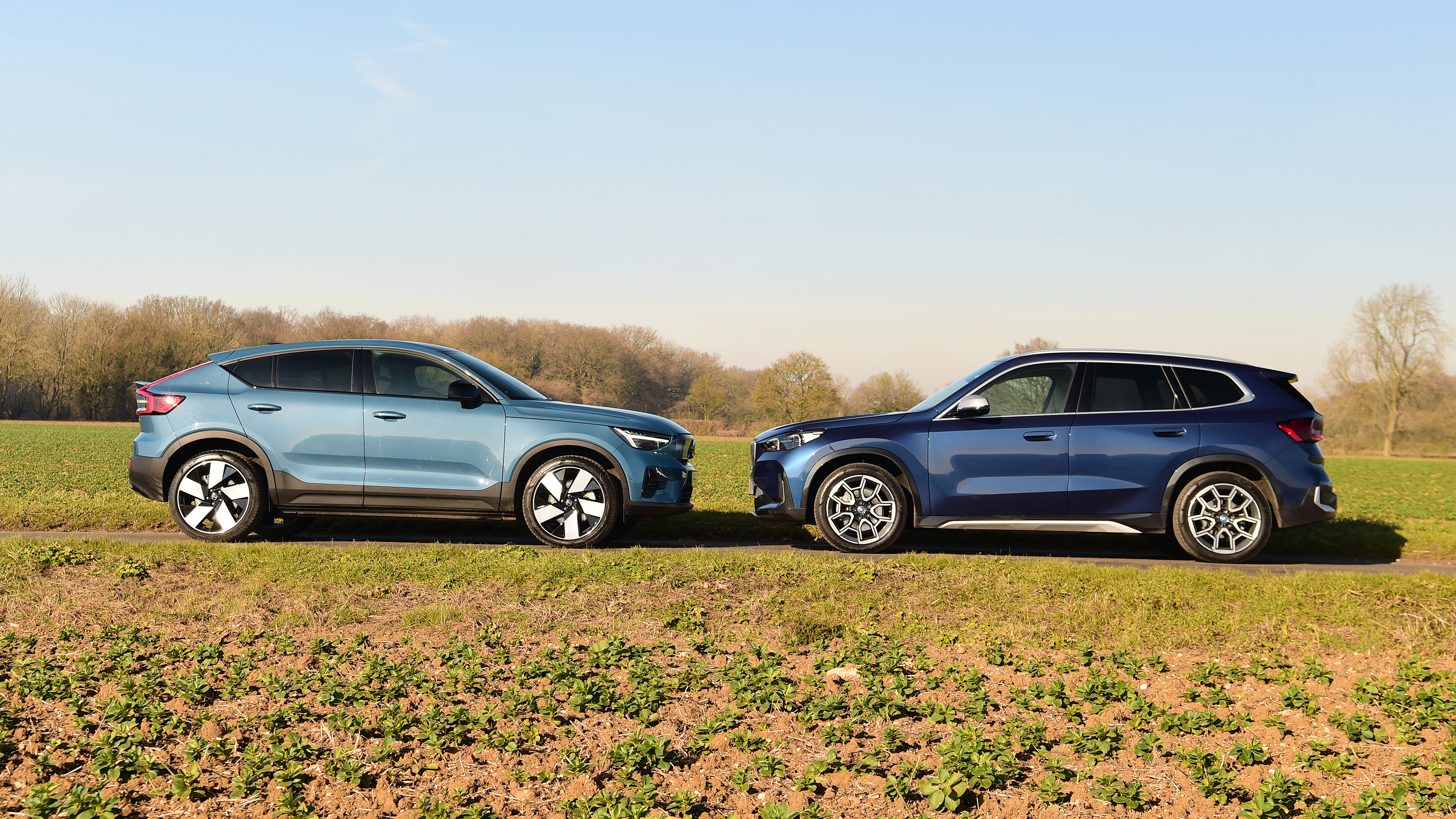 Volvo C40 and BMW iX1 - face-to-face static