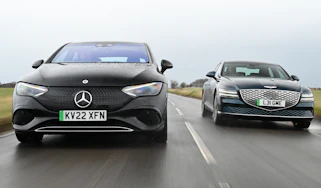 Mercedes EQE and Genesis Electrified G80 - front tracking
