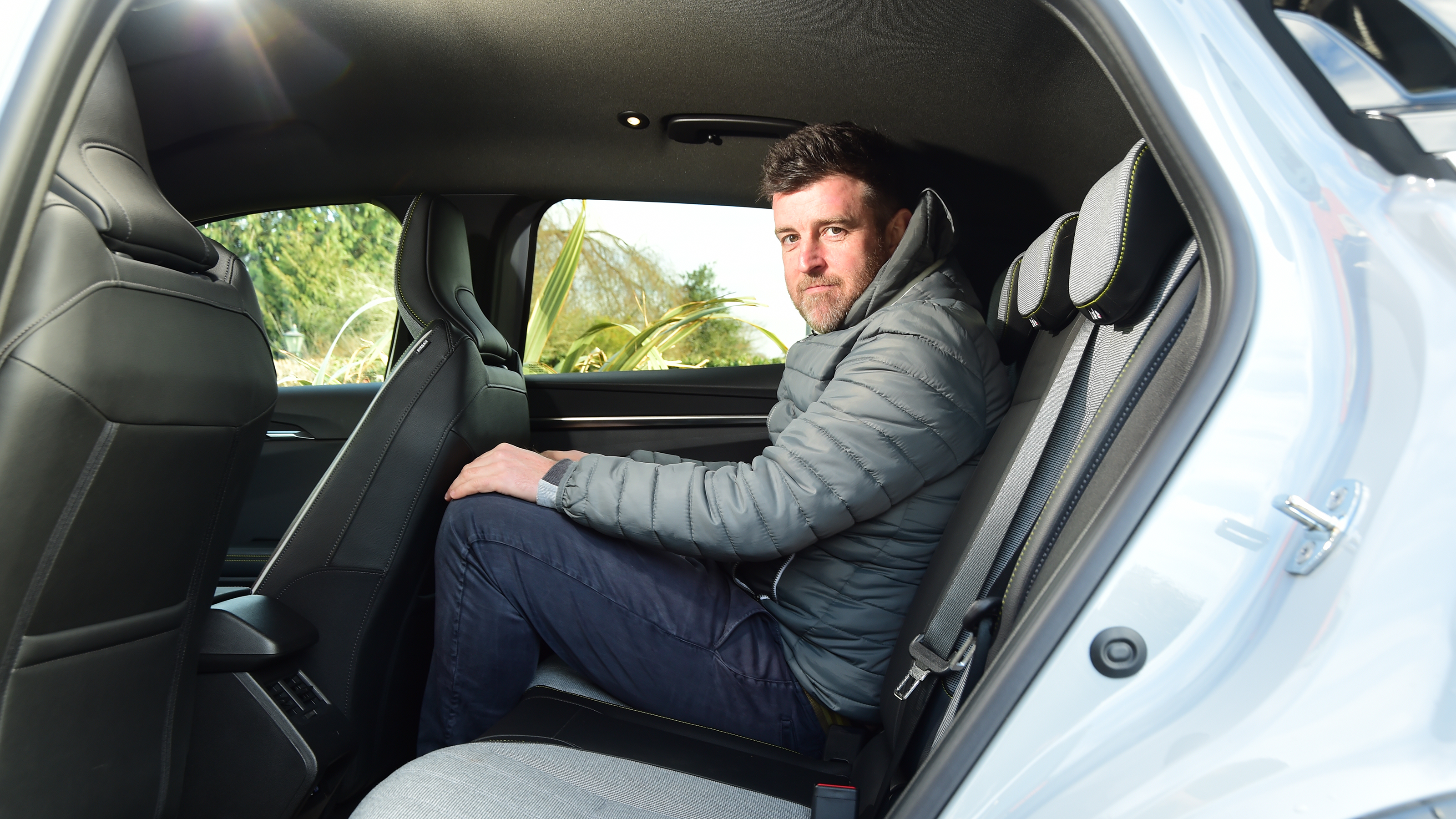 Renault Megane E-Tech - Steve Walker sitting in back seat