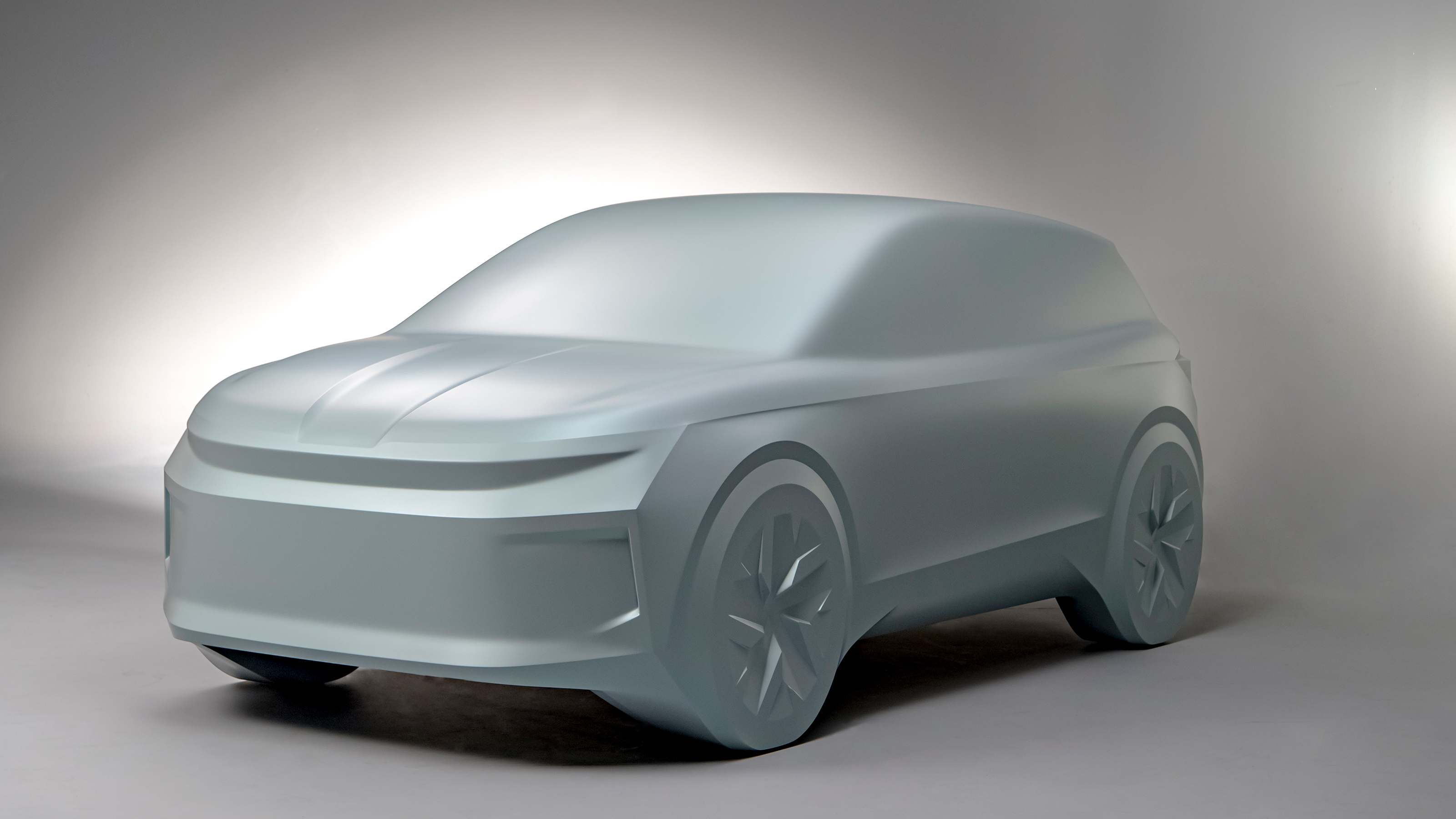 Skoda Elroq electric SUV sculpture studio