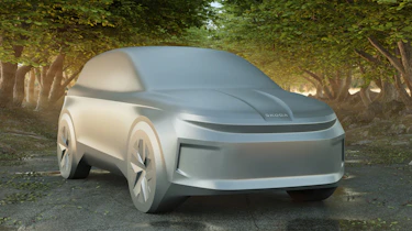 Skoda Elroq electric SUV sculpture front