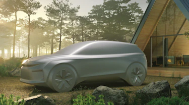 Skoda Elroq electric SUV sculpture
