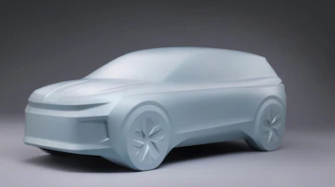 Skoda Elroq electric SUV sculpture