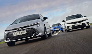 Toyota Corolla, Honda Civic and Kia Ceed - front tracking