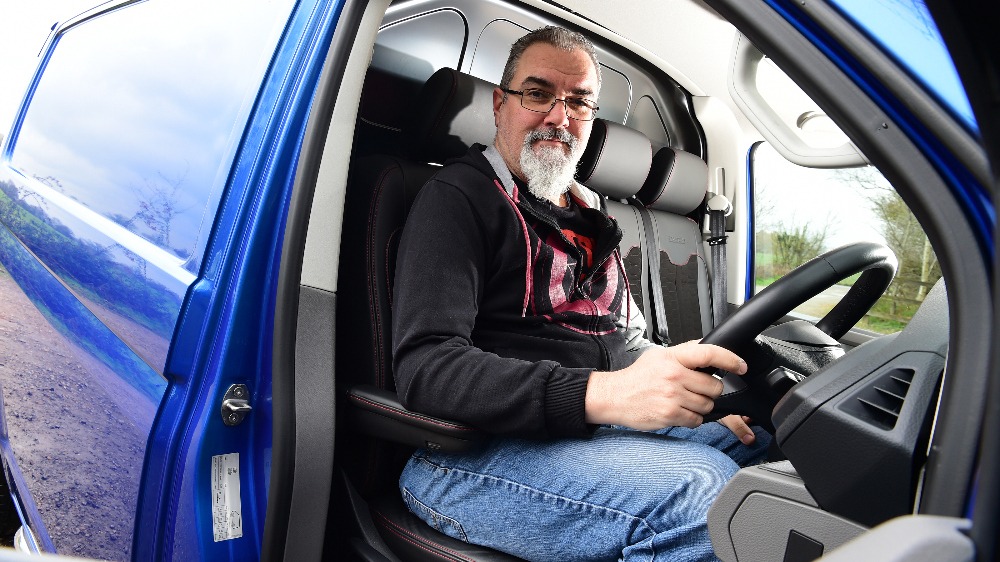 Volkswagen Transporter Sportline - Dean Gibson in driver's seat