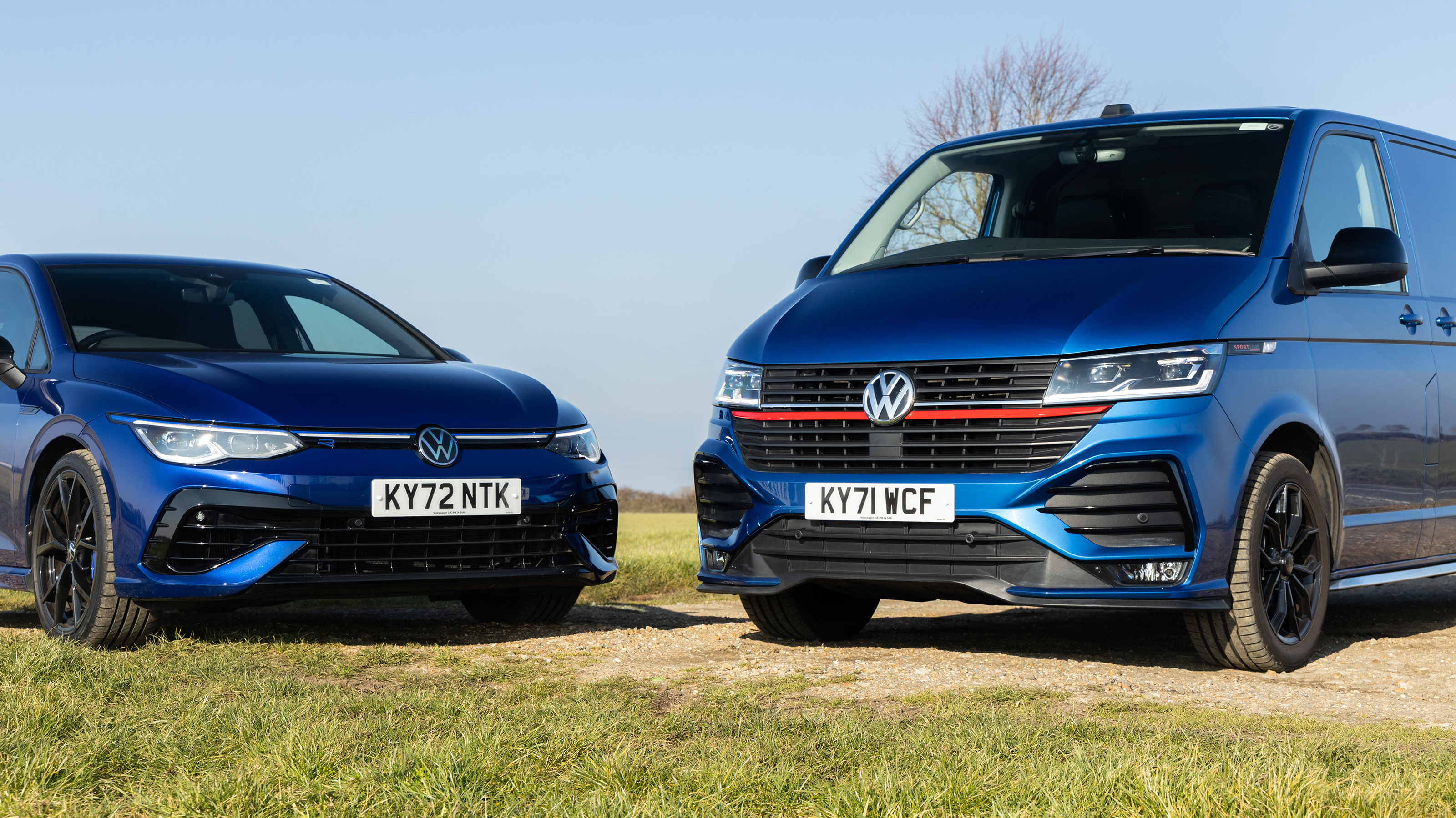 Volkswagen Golf and Volkswagen Transporter front static