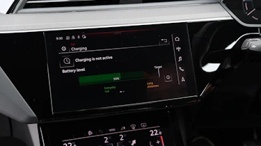 Audi Q8 e-tron - infotainment touchscreen displaying vehicle charging status