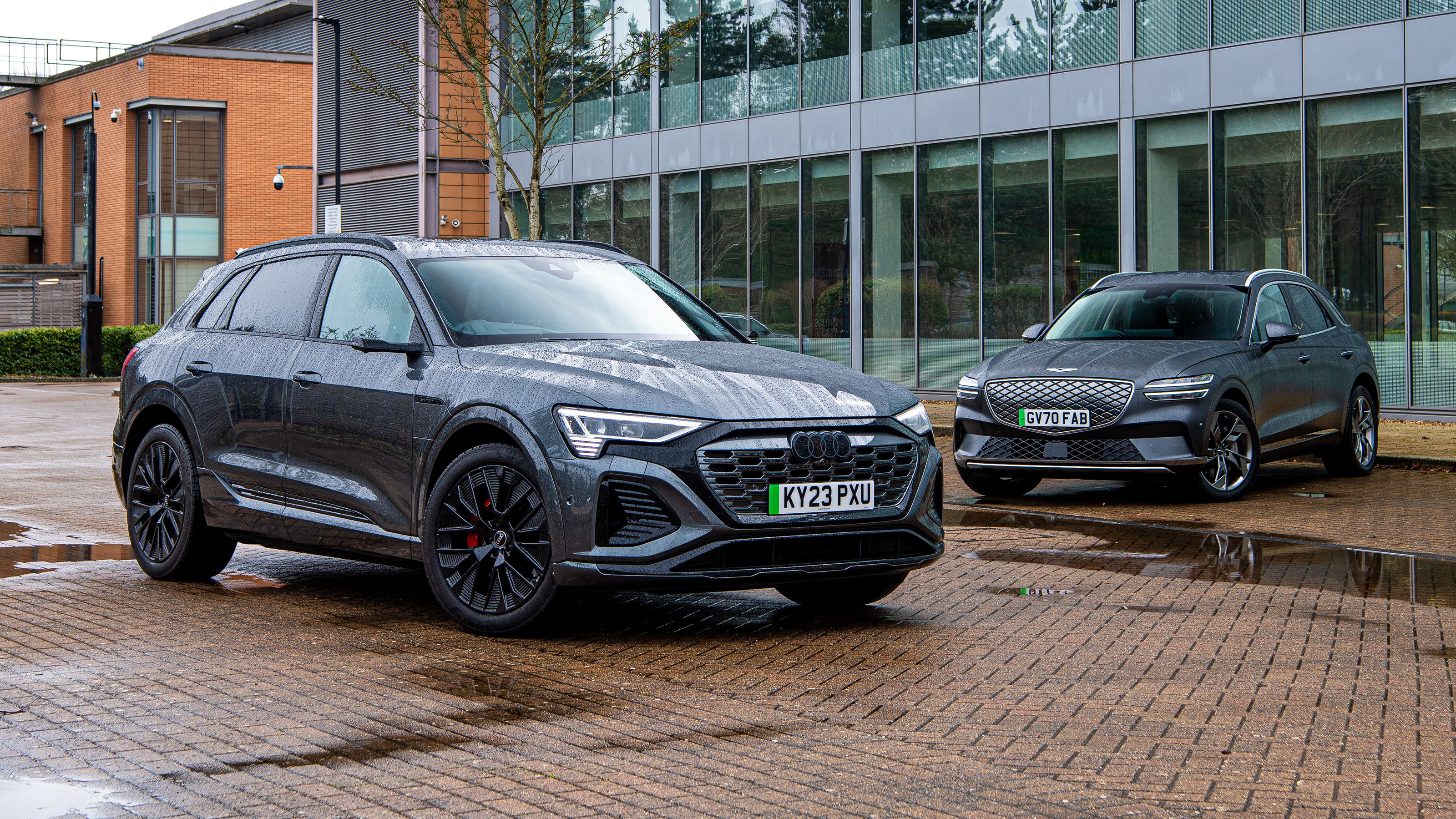 Audi Q8 e-tron vs Genesis Electrified GV70 - front static