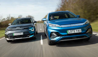 BYD Atto 3 and Kia Niro EV - front tracking