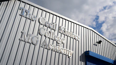 "The Cecil Kimber College MG Academy" exterior sign