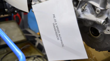 Sign reading: "MG ZS 6 speed automatic transmission"