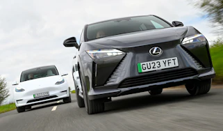 Lexus RZ vs Tesla Model Y - front tracking