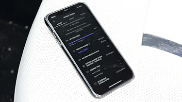 Mobile phone displaying Mazda app