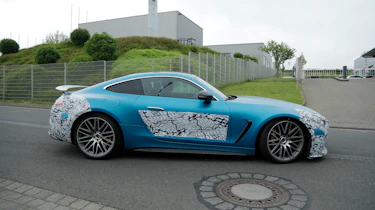 Mercedes AMG GT blue - side