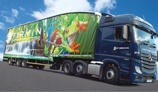 Mercedes Actros with long trailer