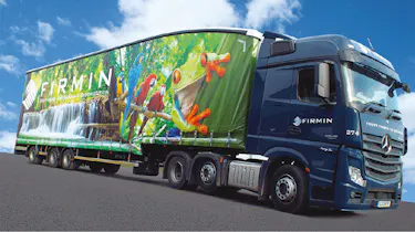 Mercedes Actros with long trailer
