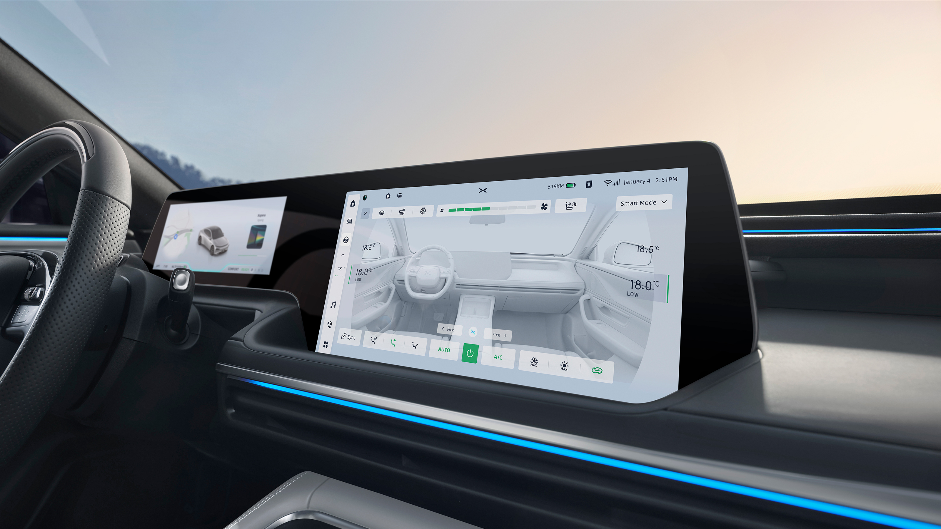 XPeng P7 - infotainment and dashboard screens