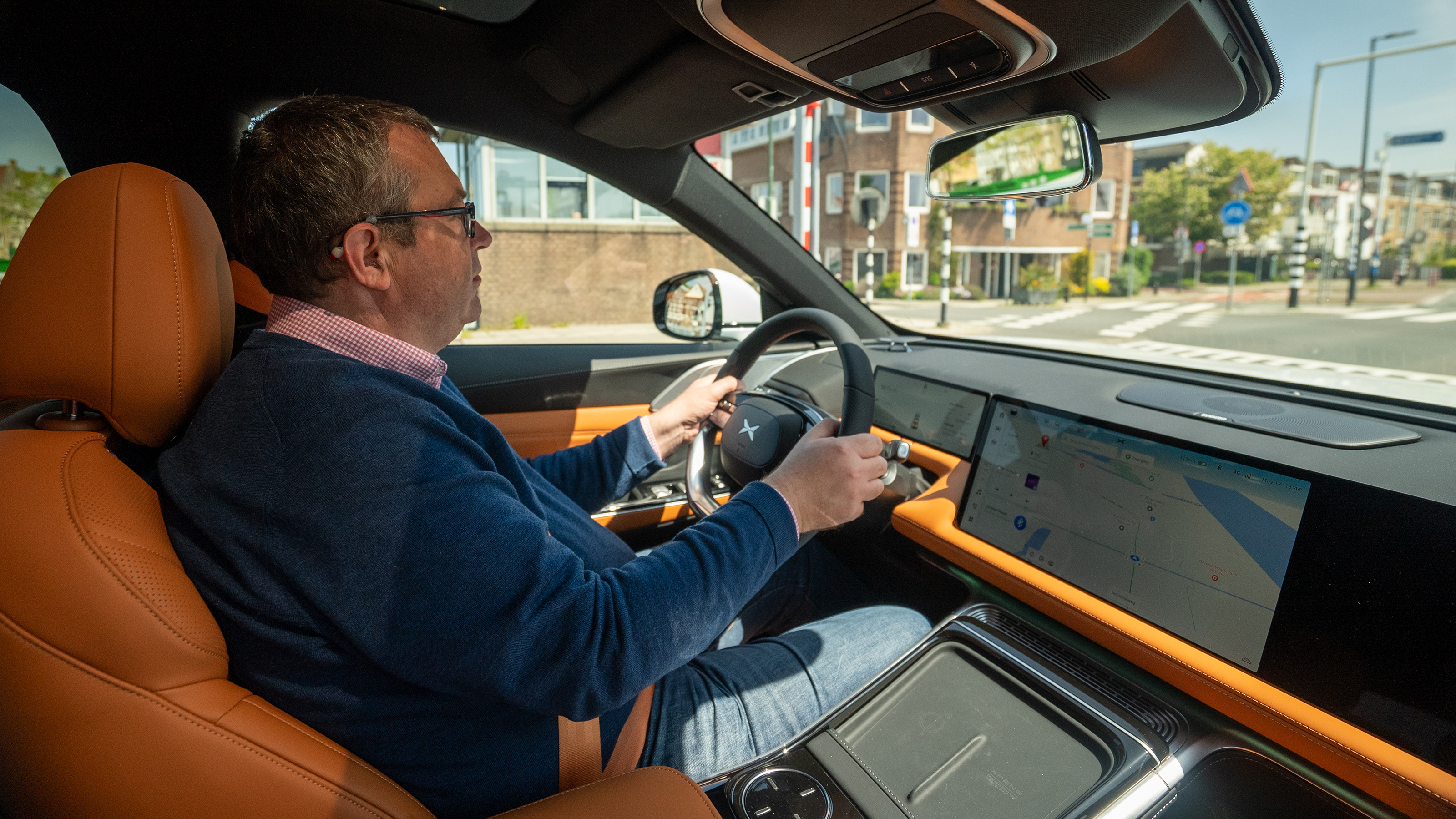 Auto Express deputy editor John McIlroy driving Xpeng G9 (passenger's view)