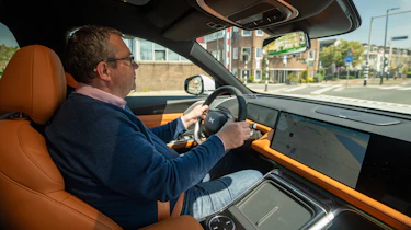 Auto Express deputy editor John McIlroy driving Xpeng G9 (passenger's view)