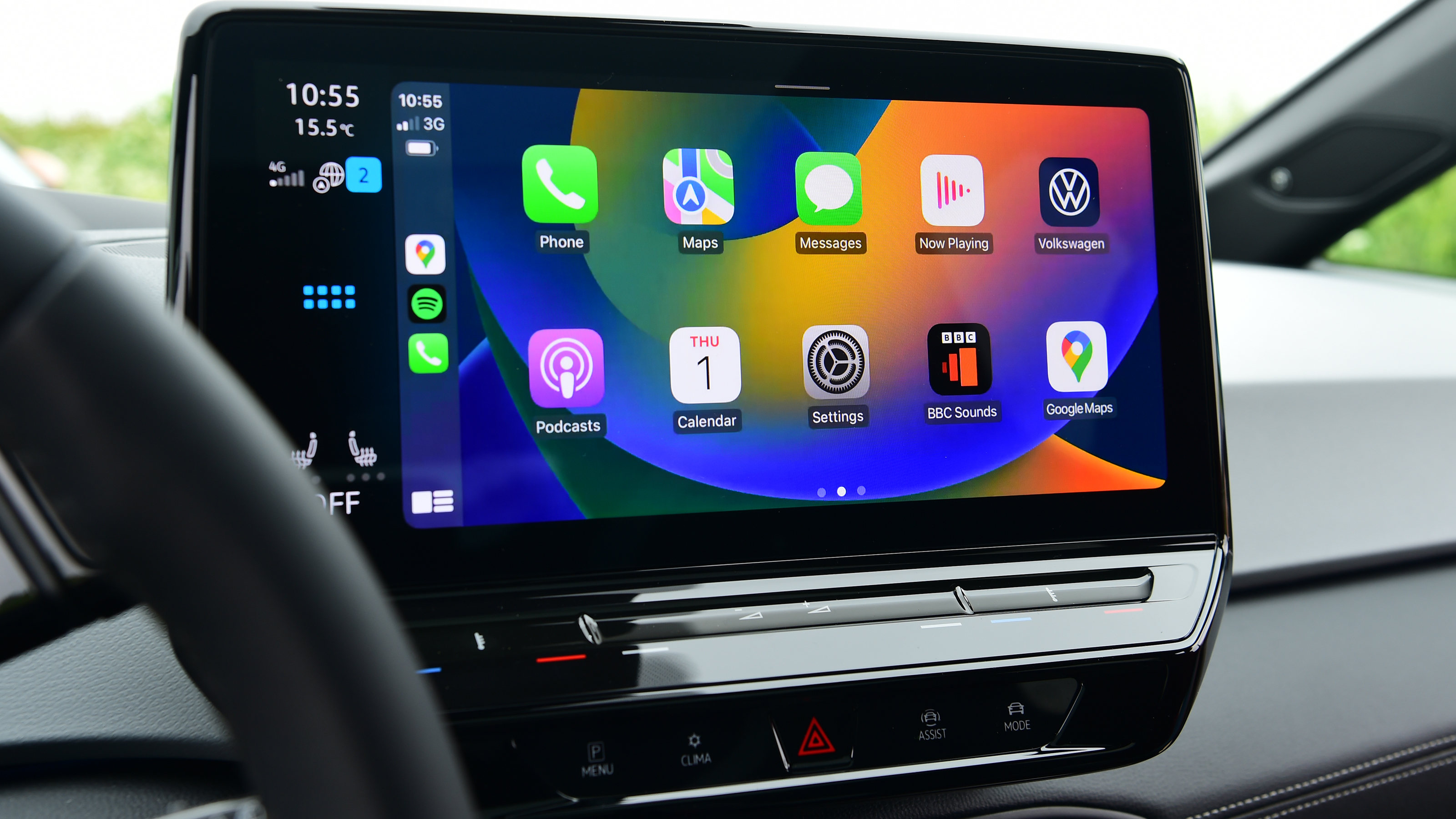 2023 Volkswagen ID.3 - infotainment screen displaying Apple CarPlay menu