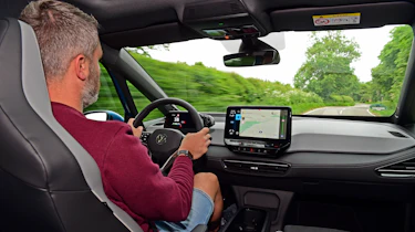 Carbuyer and Driving Electric editor Richard Ingram driving the 2023 Volkswagen ID.3