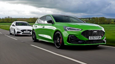 Hyundai I30 N chasing Ford Focus ST