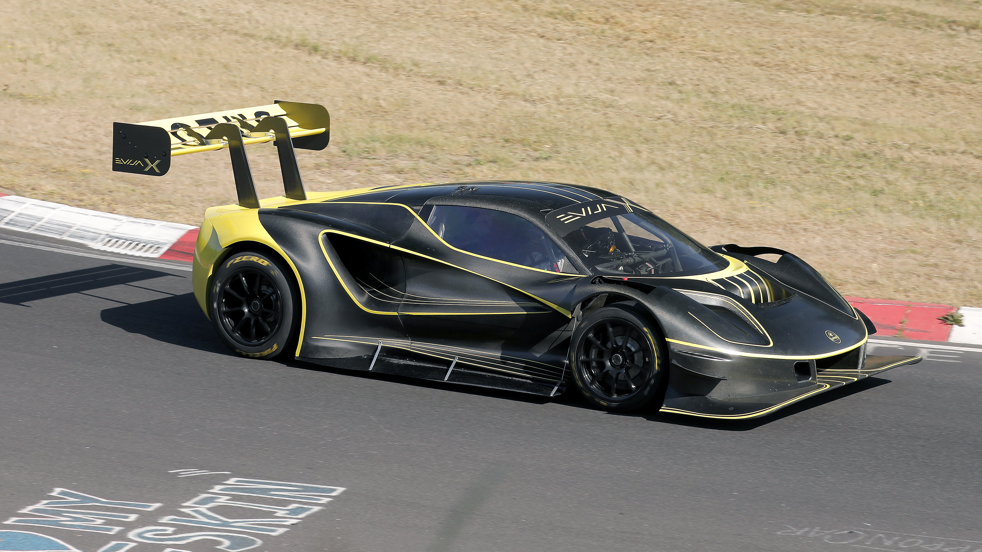 Lotus Evija X on Nurburgring - side cornering