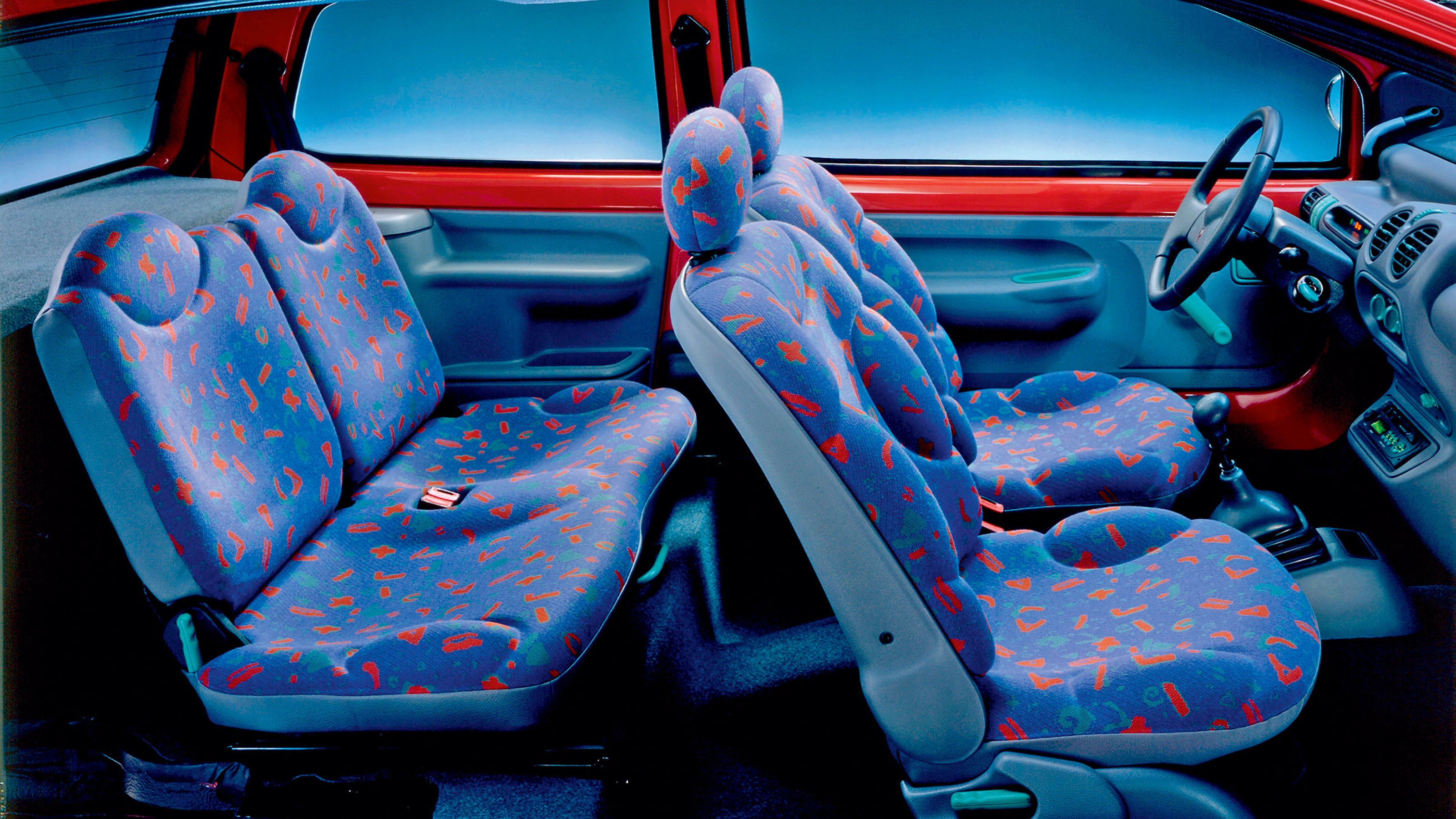 An interior of a Renault Twingo - side shot.