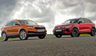 Skoda Karoq and Volkswagen T-Roc - face-to-face static