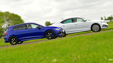 Volkswagen Golf and Skoda Octavia - side tracking right